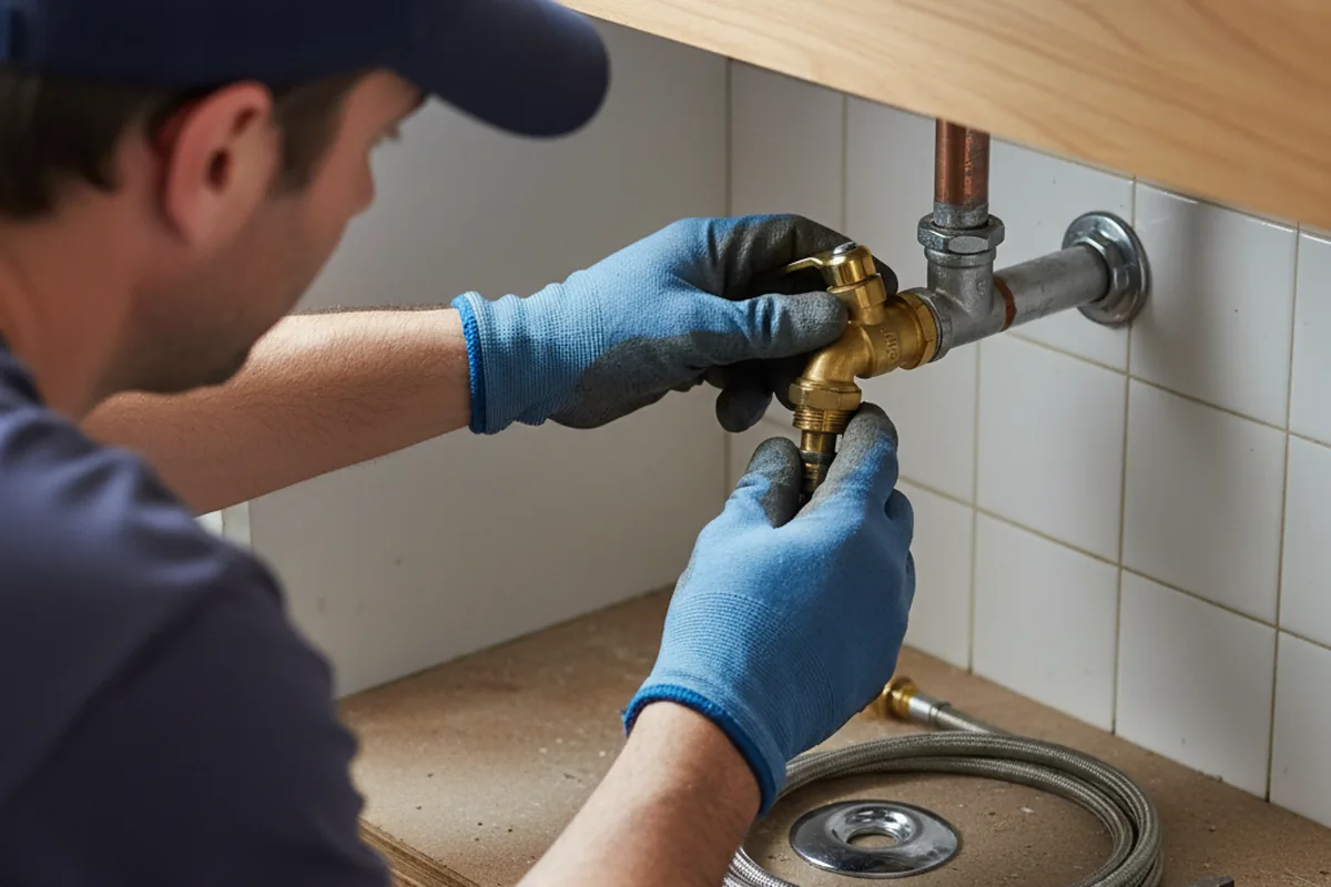 Shutoff valve and fitting work during Emergency Plumbing in Rhodhiss